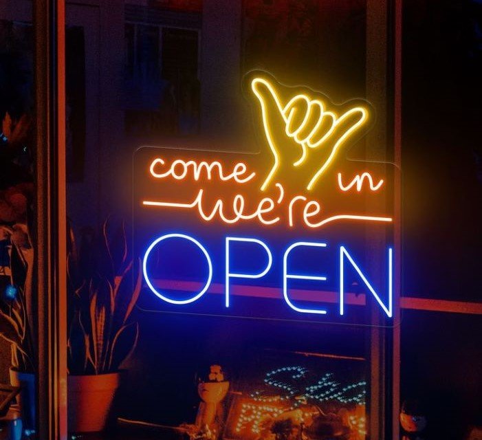 Come in We're Open Sign, Open business Sign, Open bar Led Sign, Open Restaurant Neon Sign, Open Sign Led Lights, Shop Front Sign, Father Day