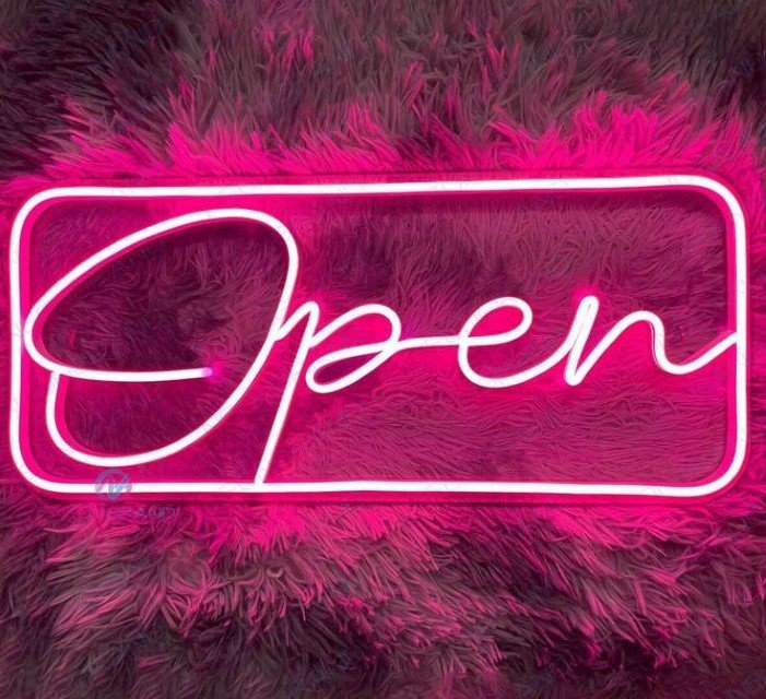 Open Neon Sign Business Led Light (US Stock Available) - DeepPink _ 19 x 8